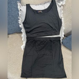 Solid Tank Top And Pencil Skirt Set